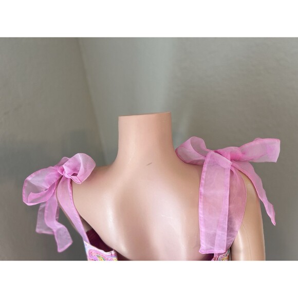 Day + Moon COLORFUL PAISLEY Baby Doll SUMMER SPRING ROMANTIC Dress SZ LARGE #49 - Picture 2 of 11